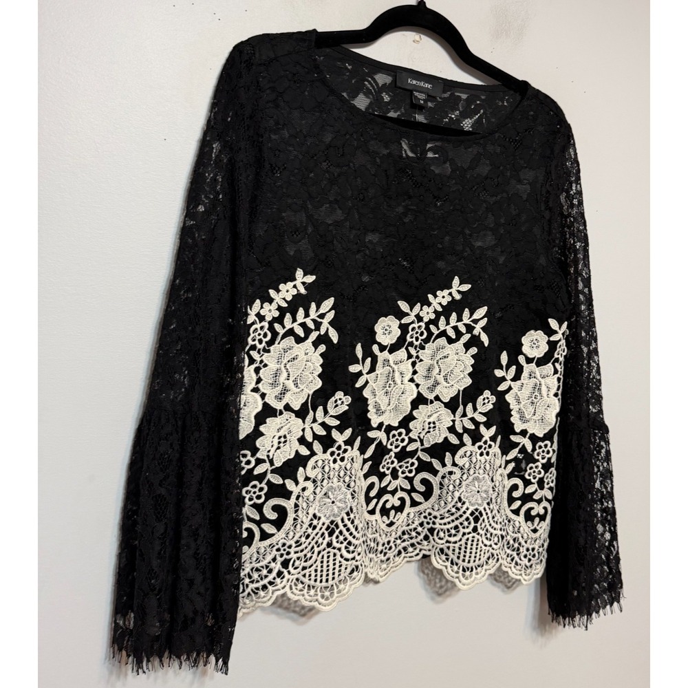 NWT Whimsical Dark Romantic Lace Top Women Size Medium Coquette Gothic Romance - Picture 3 of 9